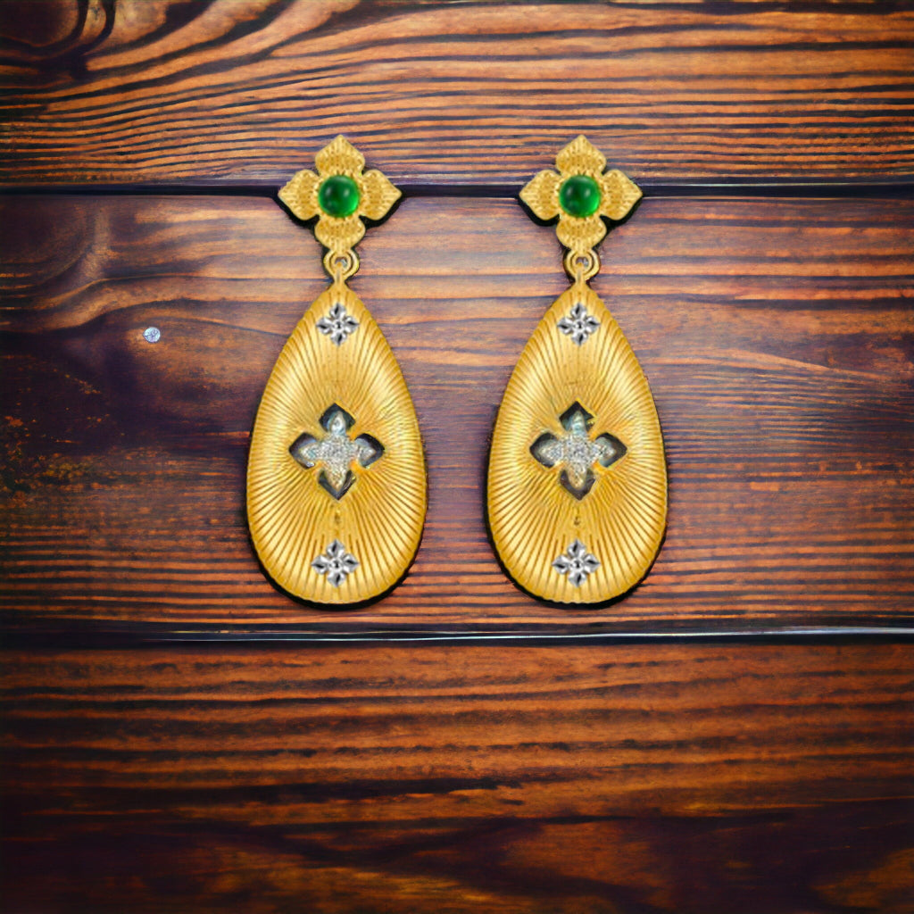Lucky Clover Floral Statement Earrings