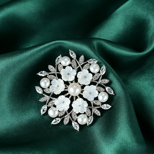 Genuine Freshwater Pearl Wreath Brooch