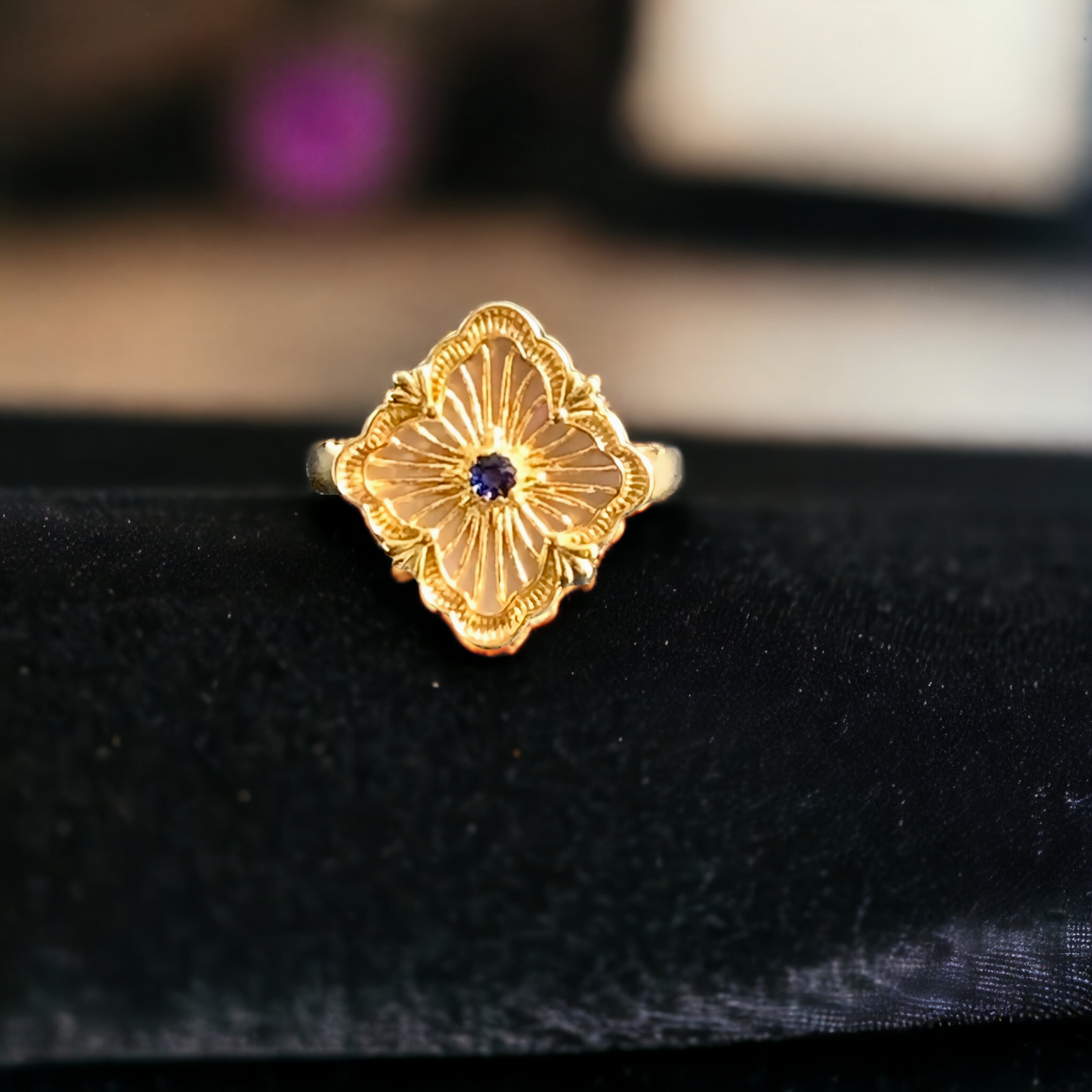 Lucky Clover Floral Statement Ring