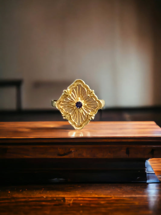 Lucky Clover Floral Statement Ring