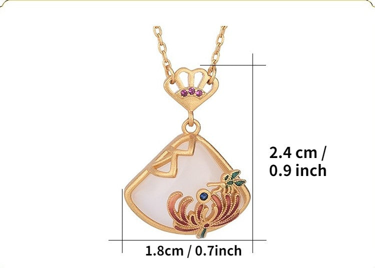 Fan Shape Spider Lily Necklace