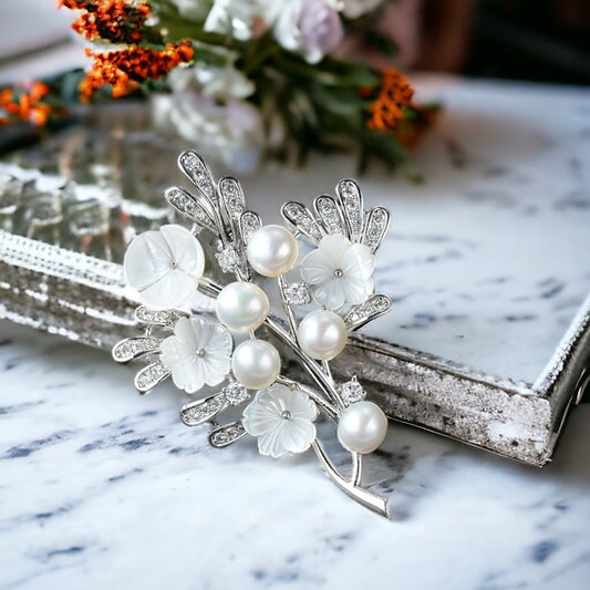 Tree Shape Leaf Floral Pin Brooch