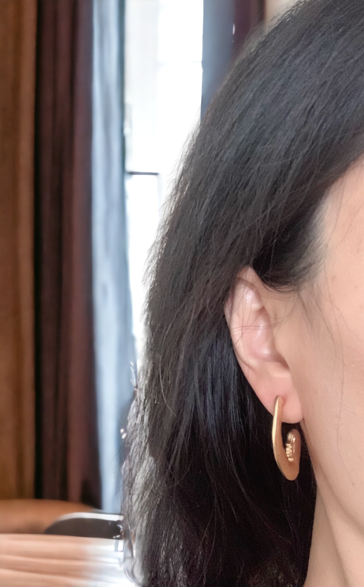 Art Deco Human Face Hoop Earrings