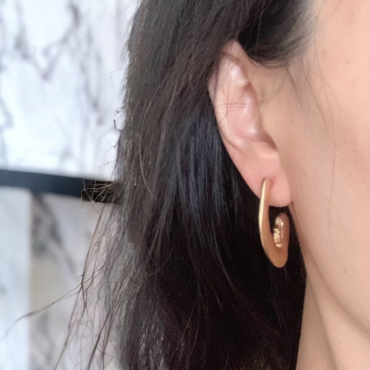 Art Deco Human Face Hoop Earrings