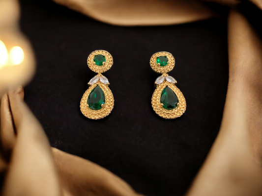 Emerald Green CZ Earrings