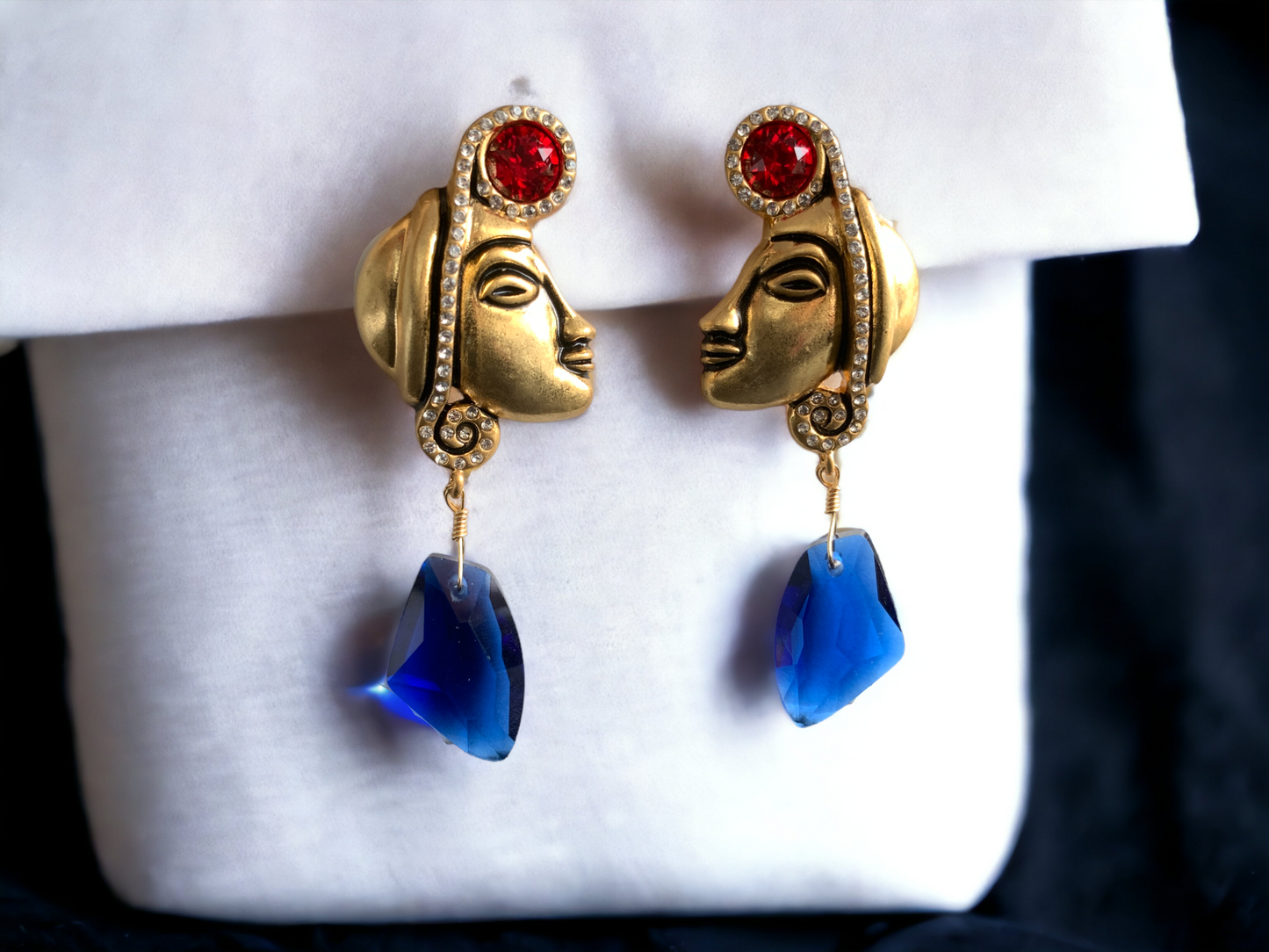 Native American Indian Woman Face Statement Earrings