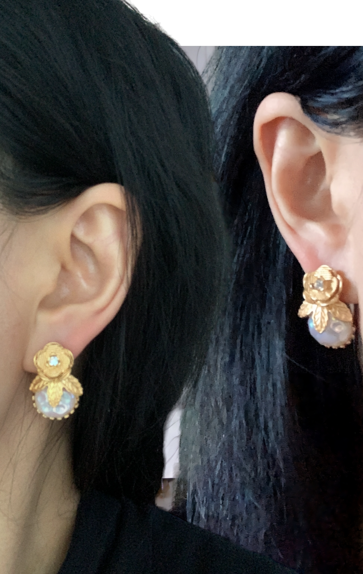 Floral Simulated Baroque Pearl Earrings