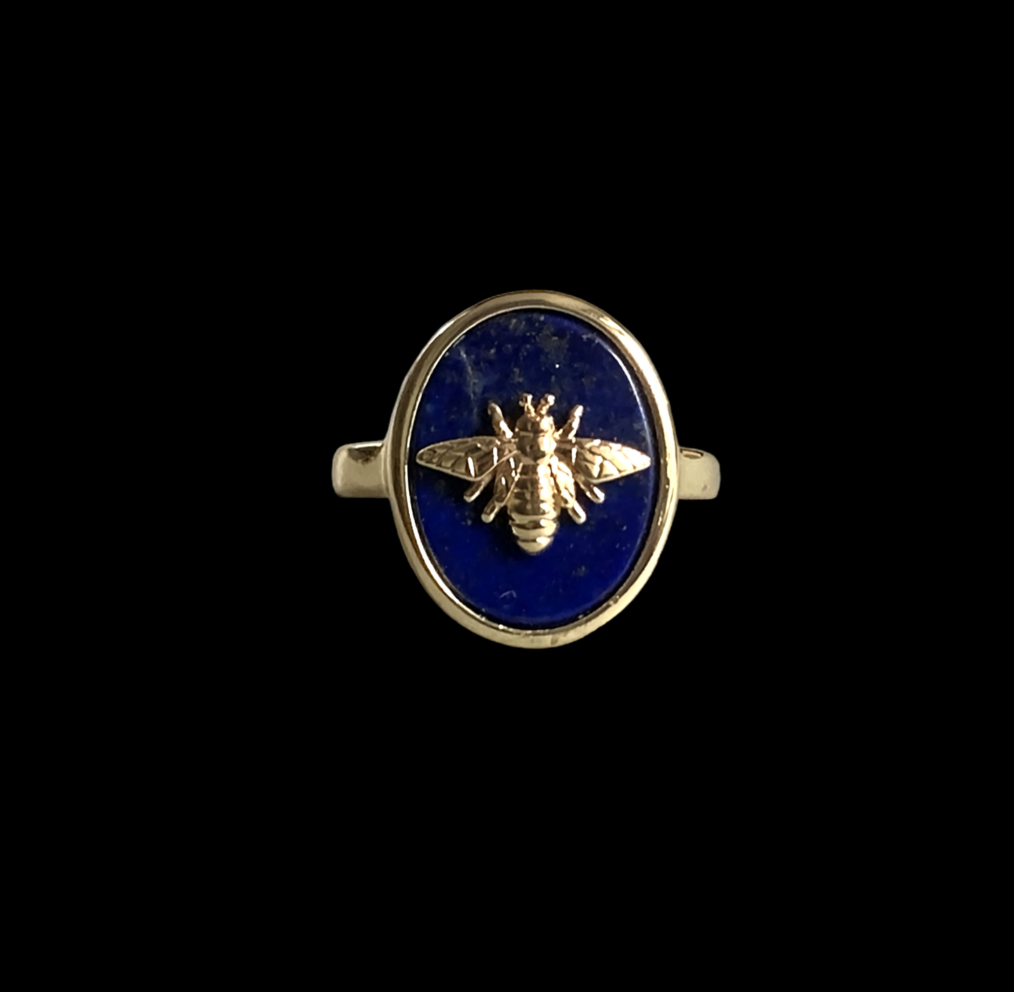 Lapis Lazuli Bumble Bee Signet Ring