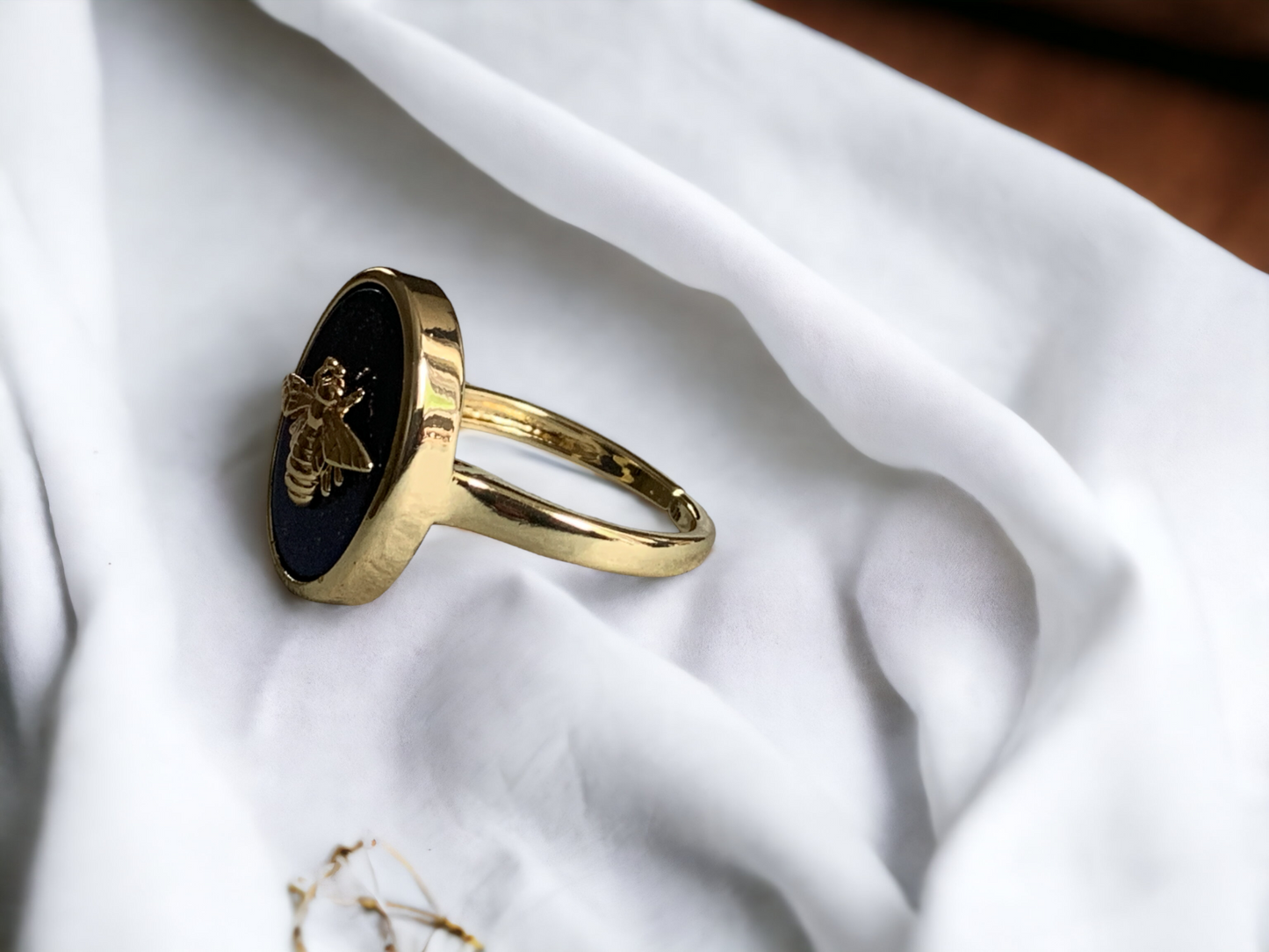 Lapis Lazuli Bumble Bee Signet Ring