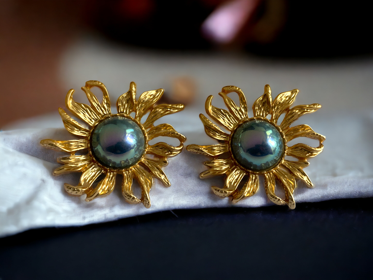 Sunflower Pearl Earrings