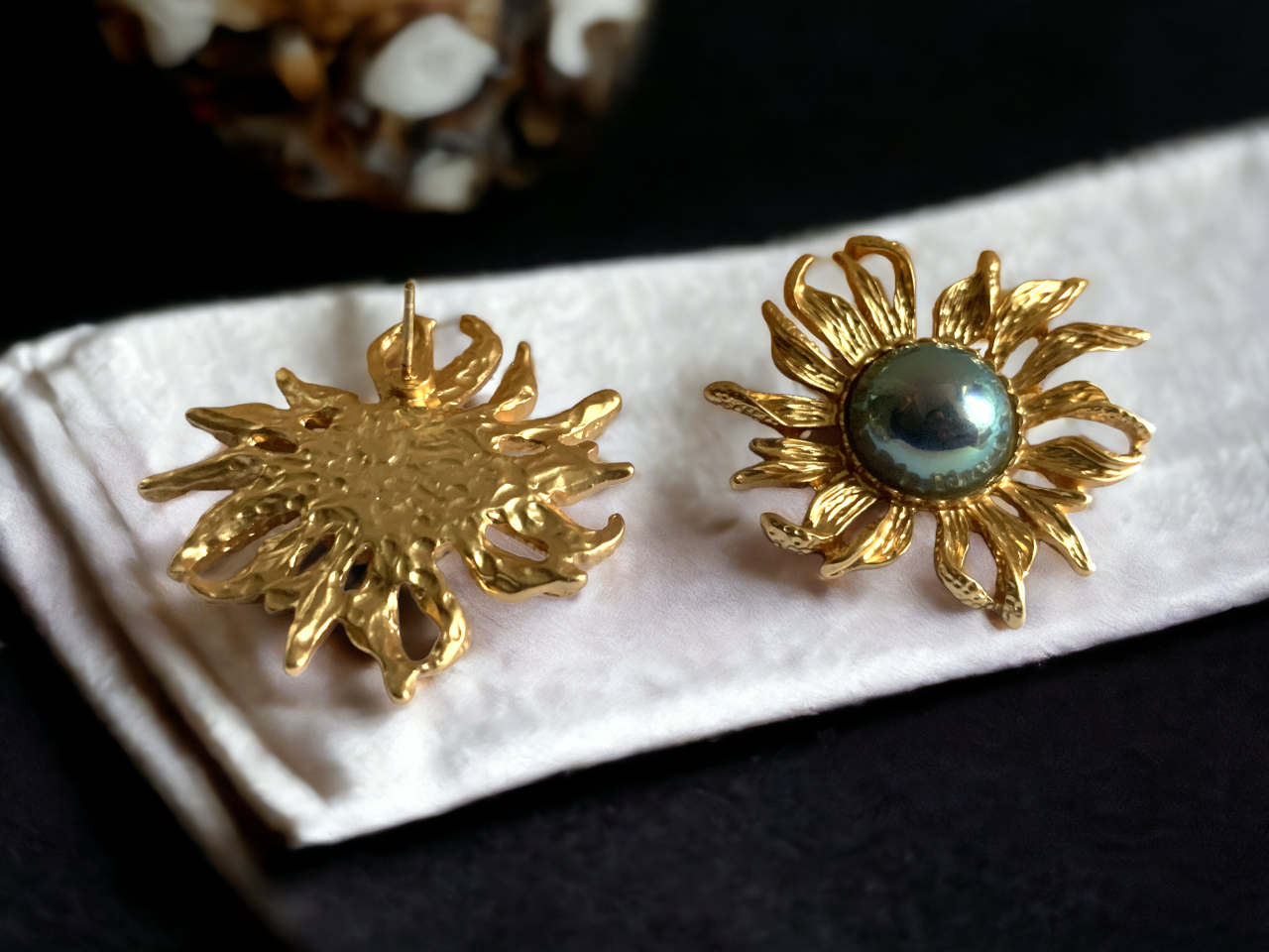Sunflower Pearl Earrings