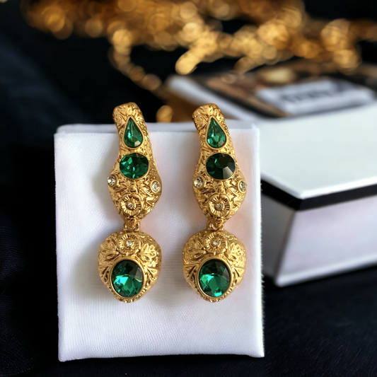 Serpent Emerald Green Earrings