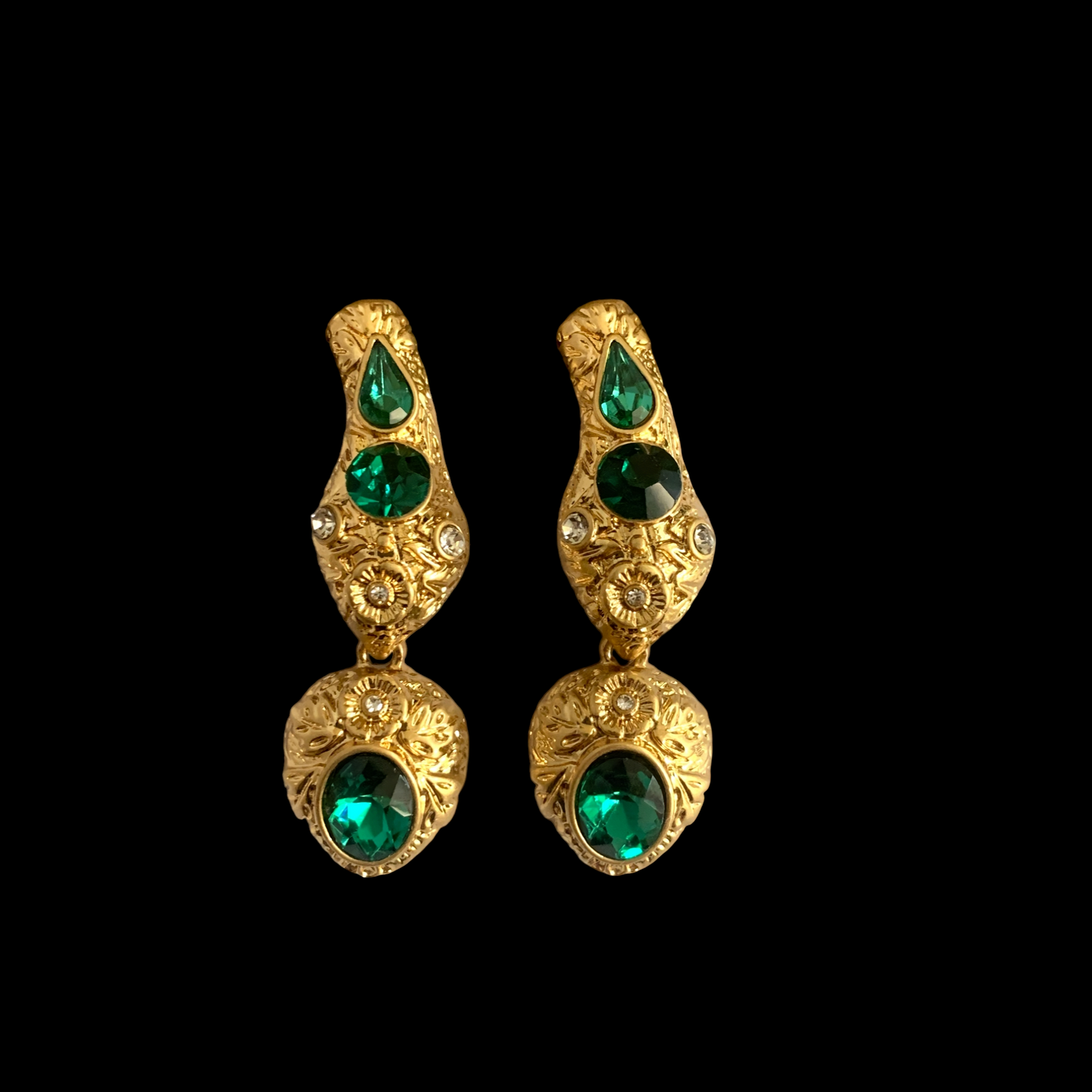 Serpent Emerald Green Earrings