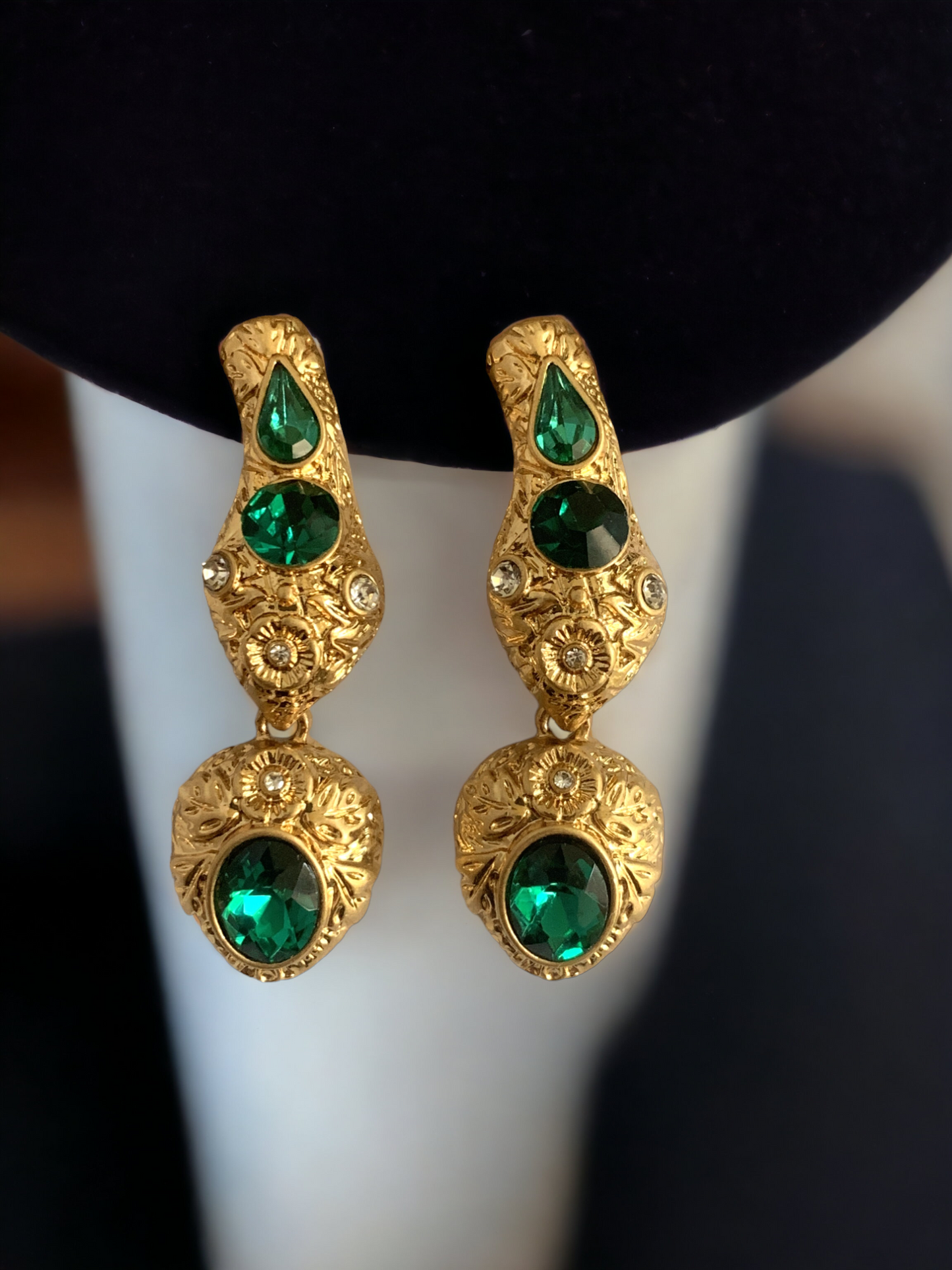Serpent Emerald Green Earrings