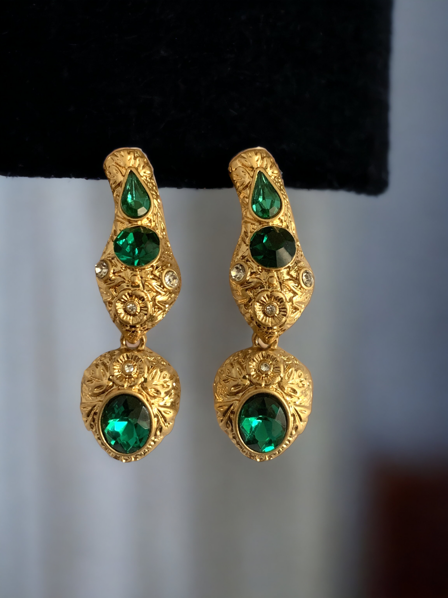 Serpent Emerald Green Earrings
