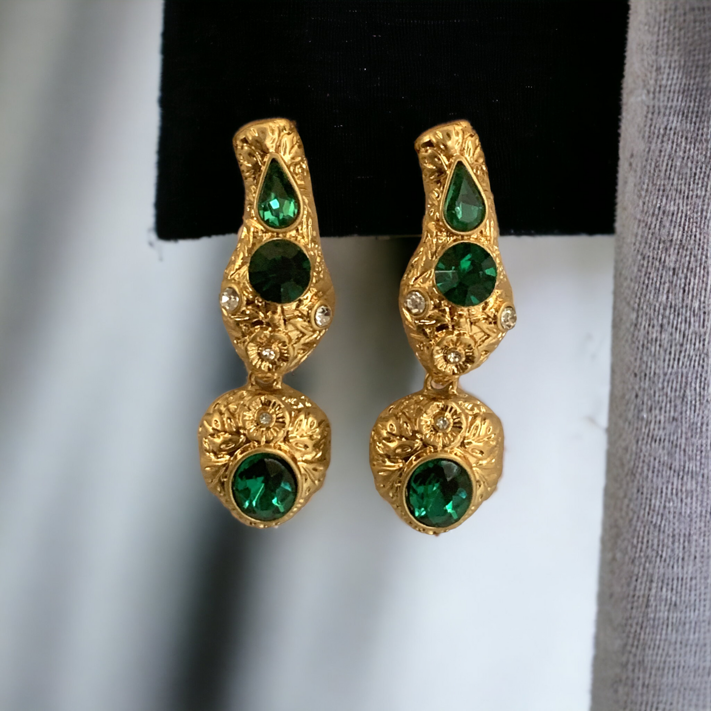 Serpent Emerald Green Earrings