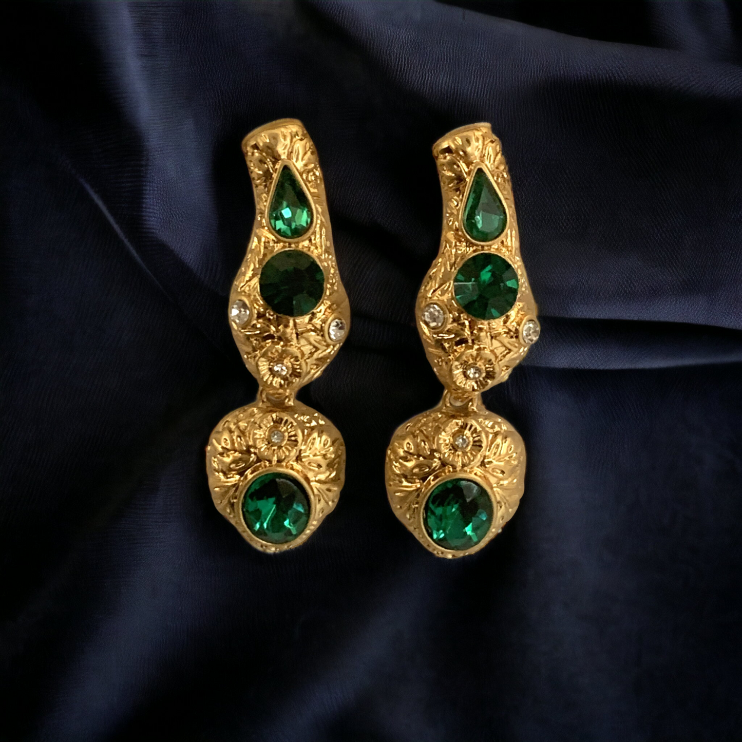 Serpent Emerald Green Earrings