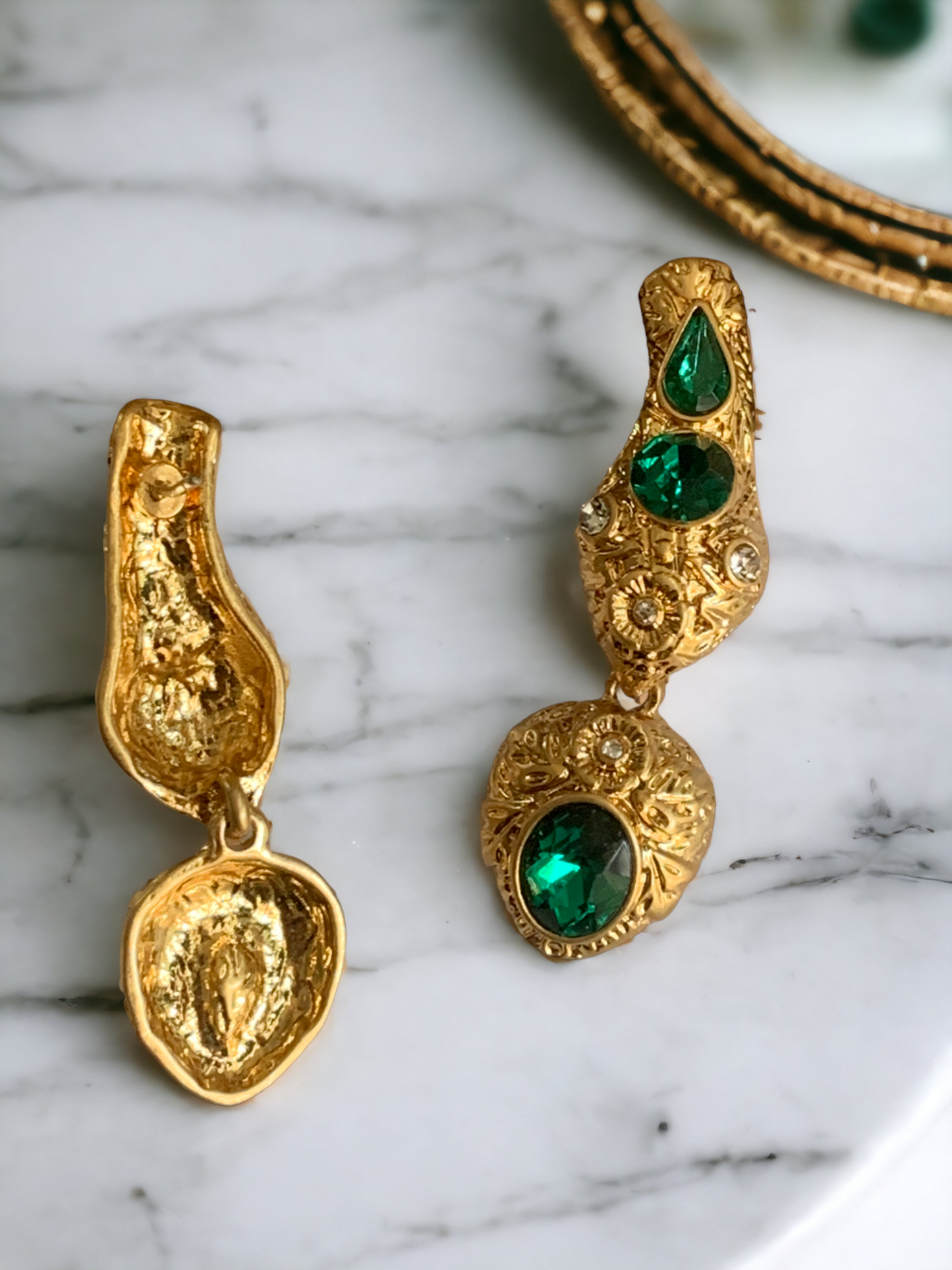Serpent Emerald Green Earrings