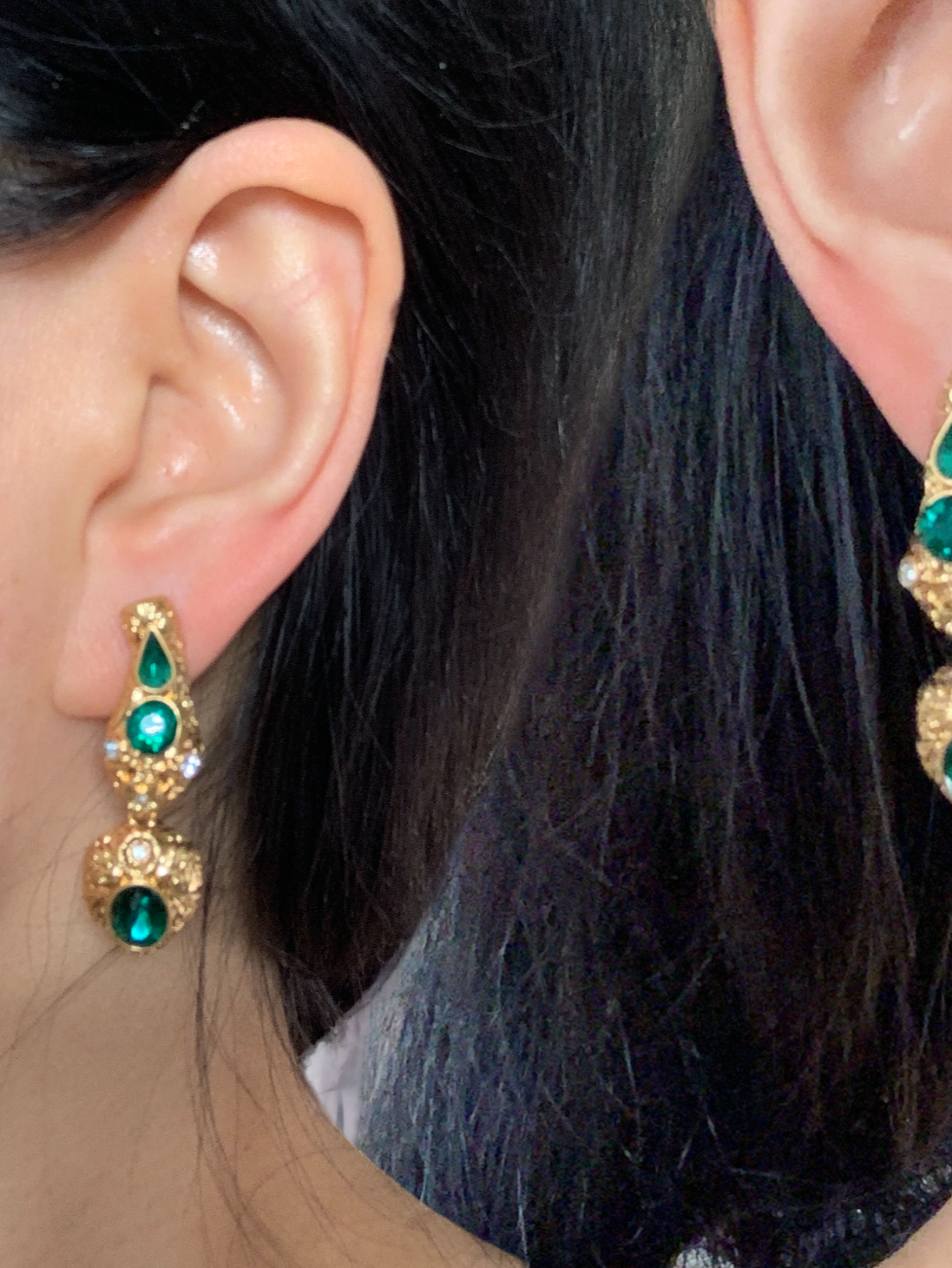 Serpent Emerald Green Earrings