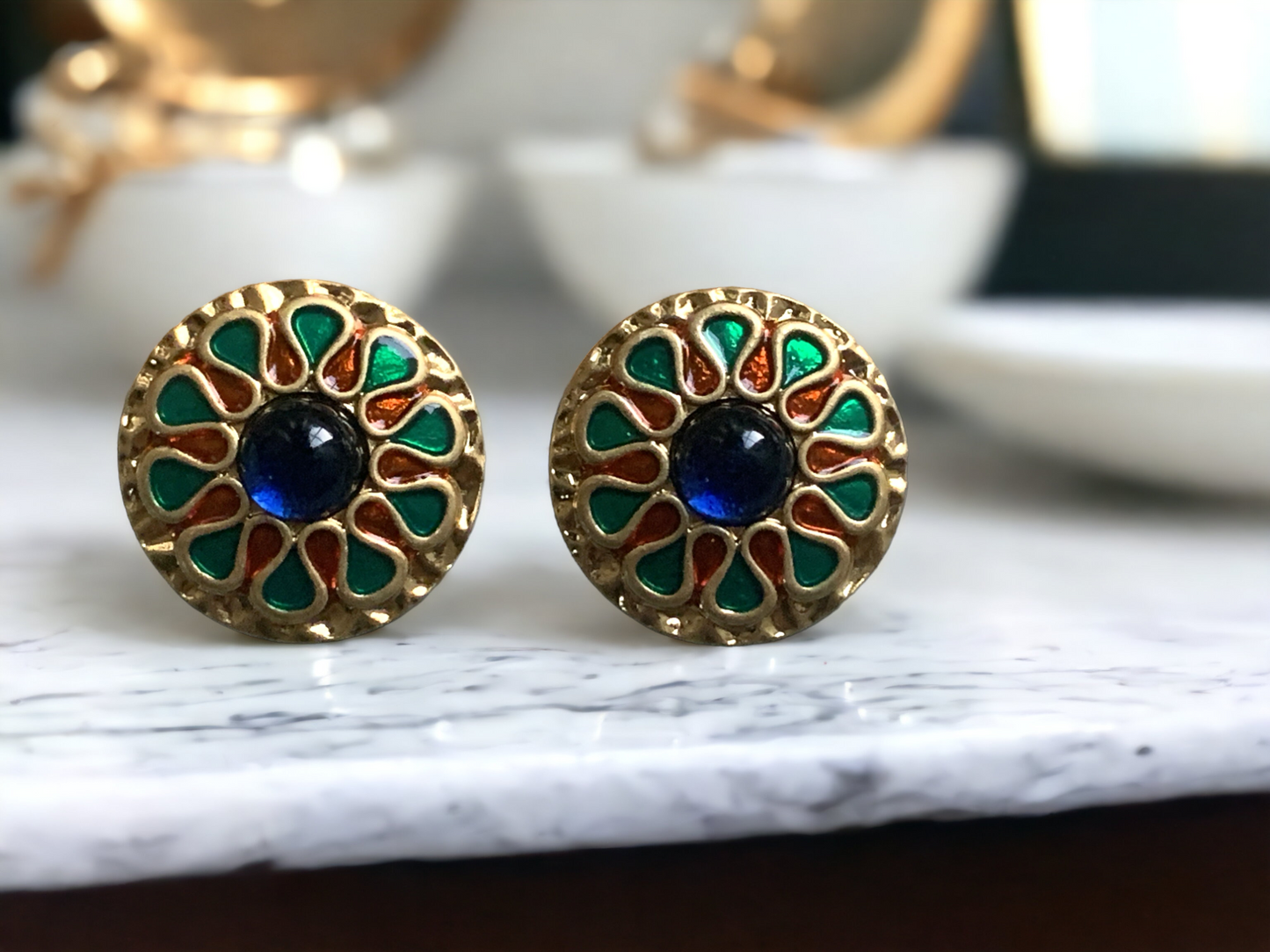 Maṇḍala Design Disk Earrings