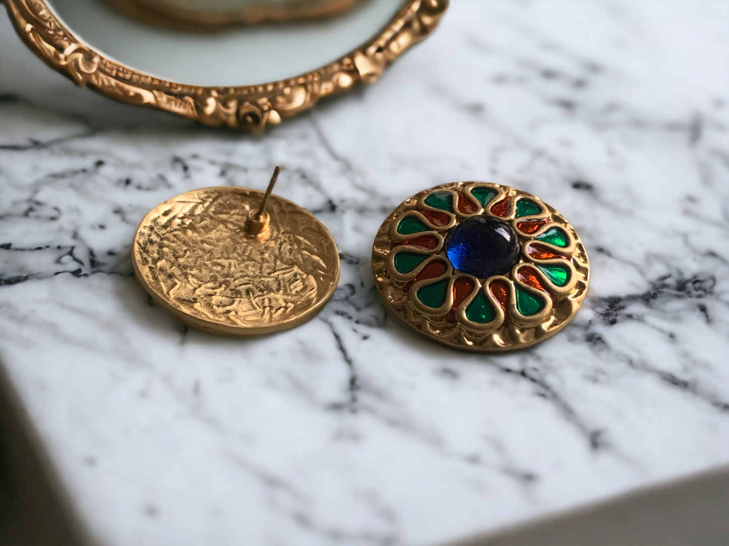 Maṇḍala Design Disk Earrings