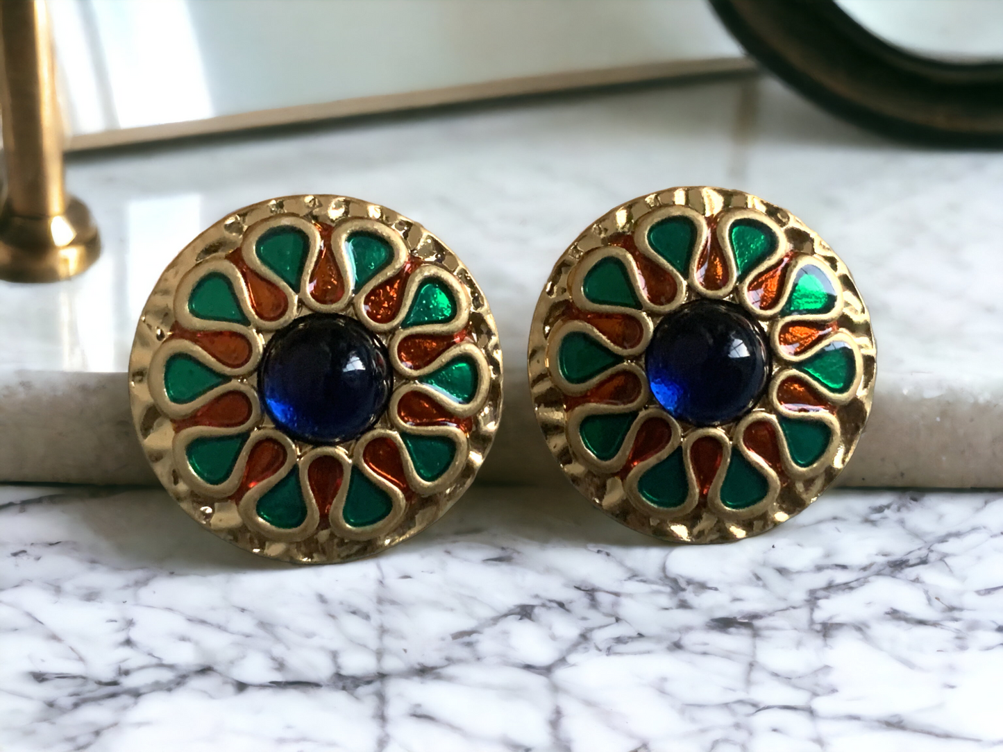 Maṇḍala Design Disk Earrings