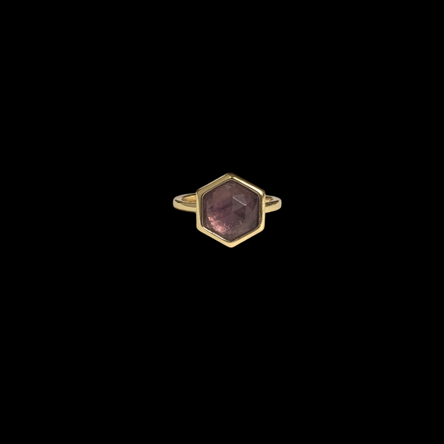 Amethyst Hexagonal Ring