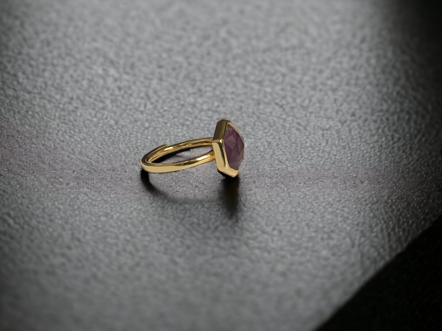 Amethyst Hexagonal Ring