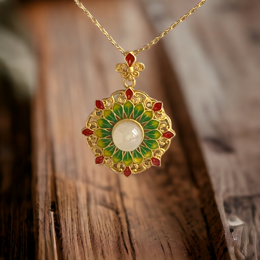 Enamel Floral Necklace