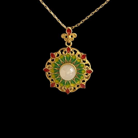 Enamel Floral Necklace