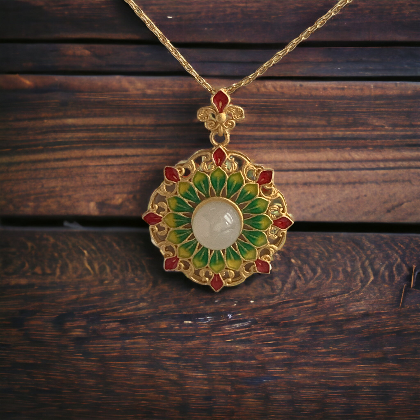 Enamel Floral Necklace
