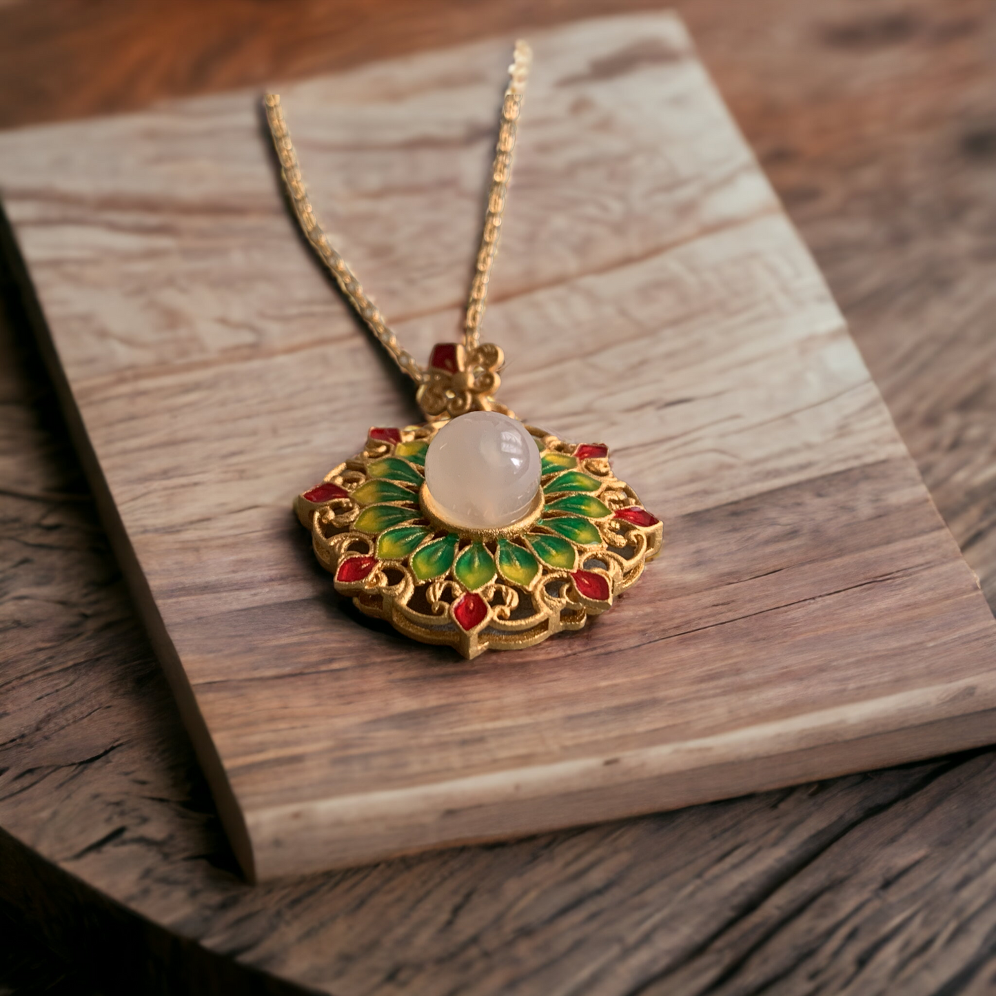 Enamel Floral Necklace