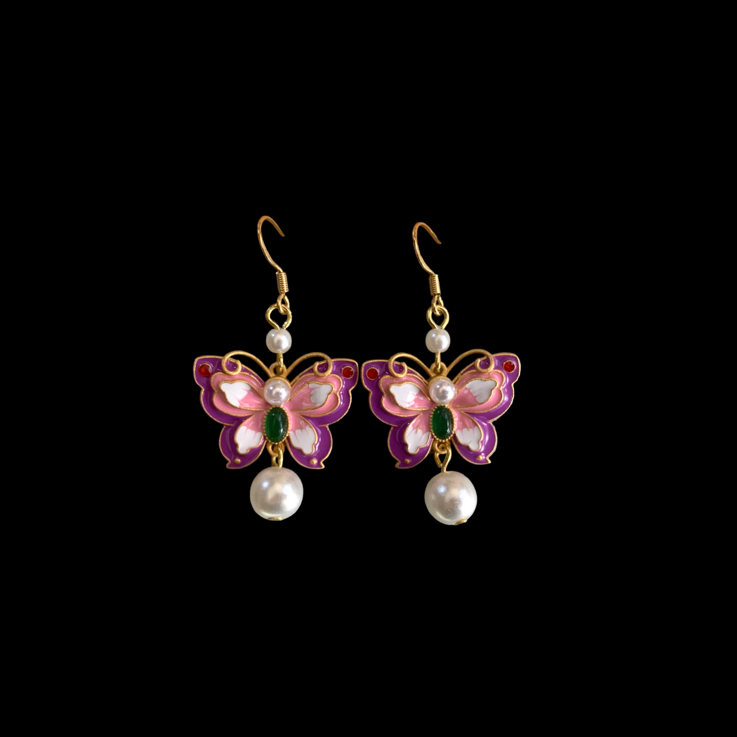 Enamel Butterfly Earrings