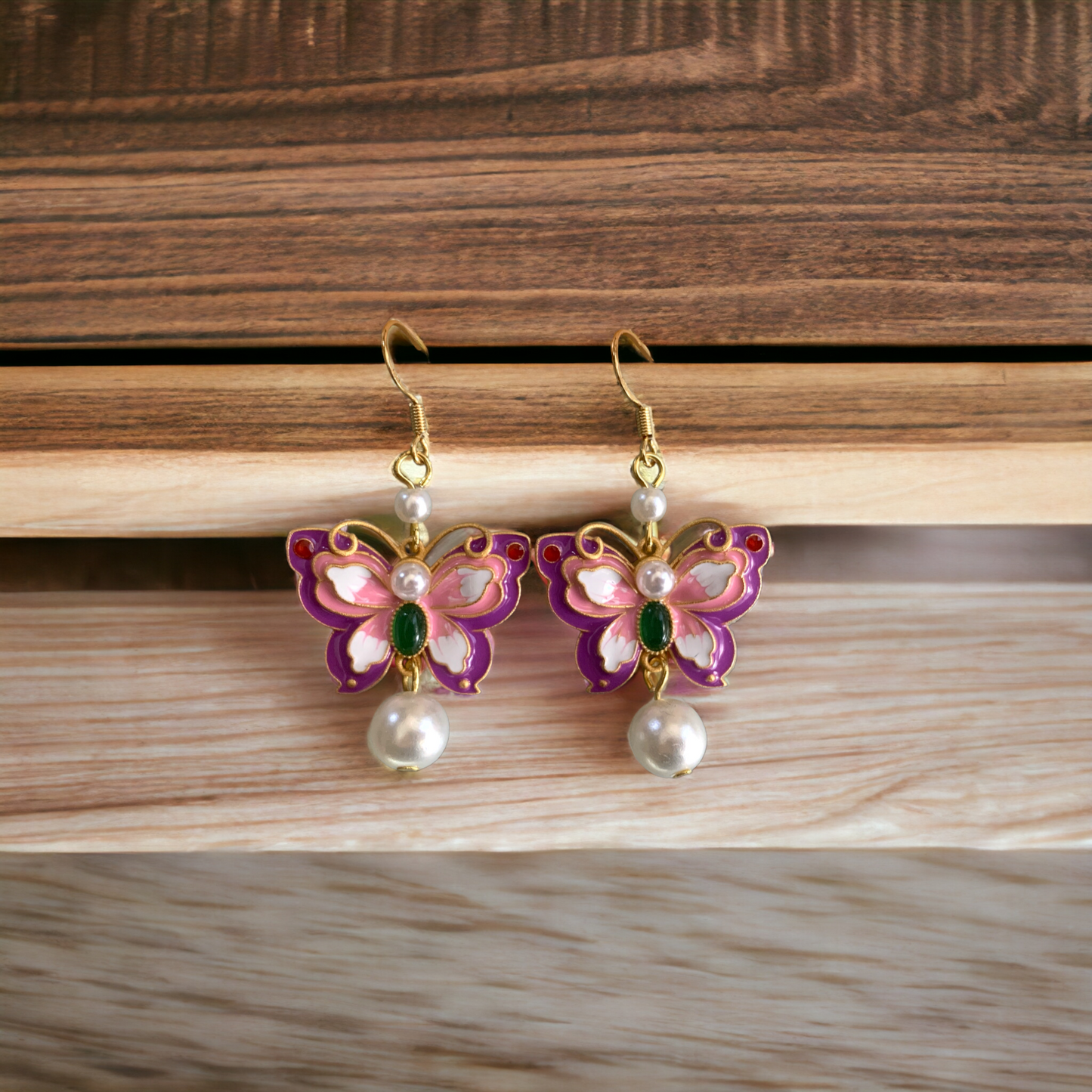 Enamel Butterfly Earrings