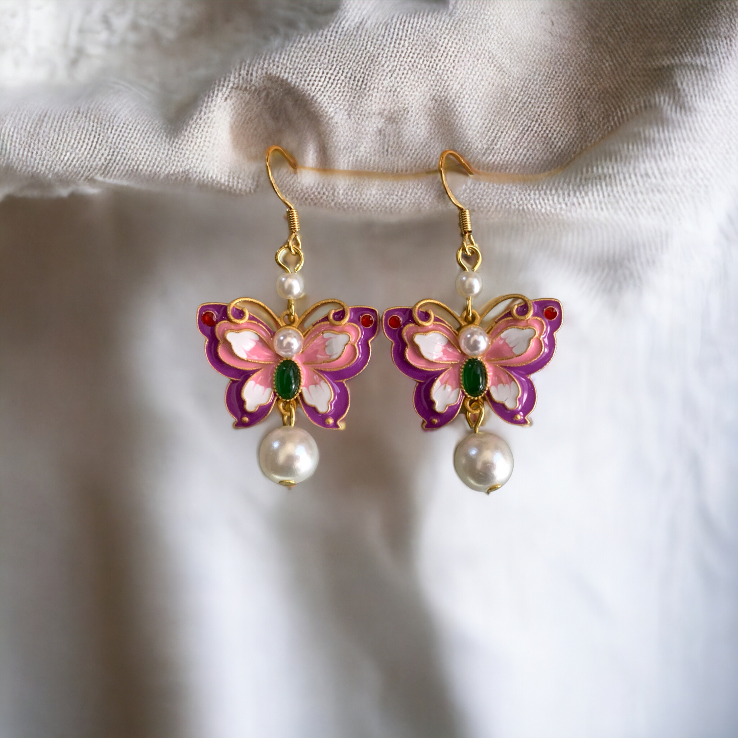 Enamel Butterfly Earrings