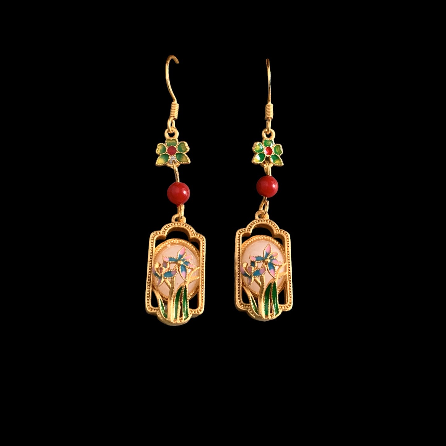 Floral Enamel Earrings