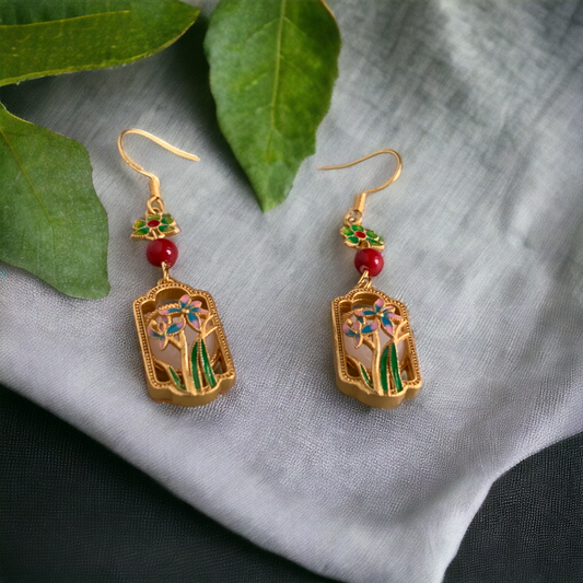 Floral Enamel Earrings