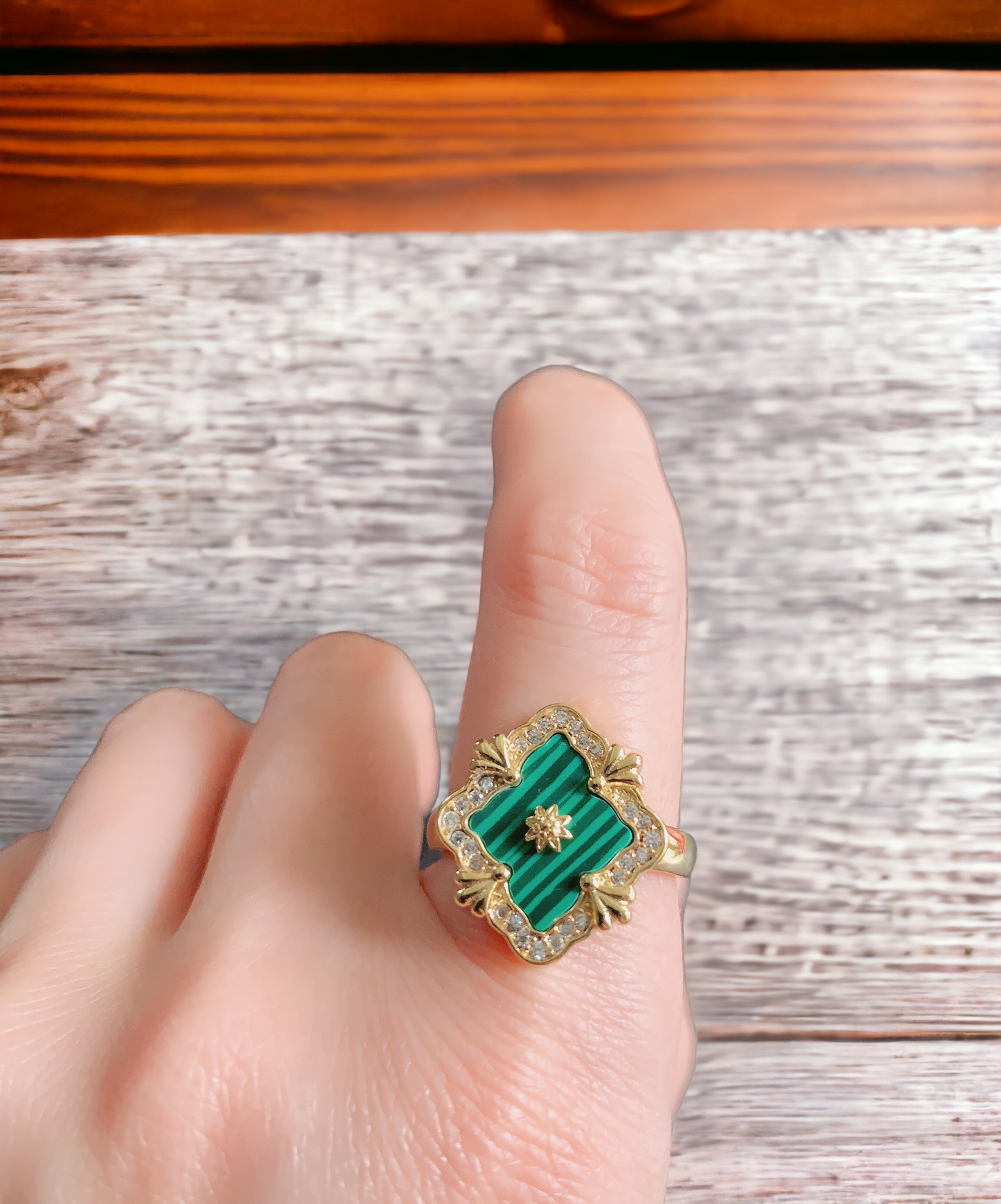 Four-leaf Clover Floral Statement Ring