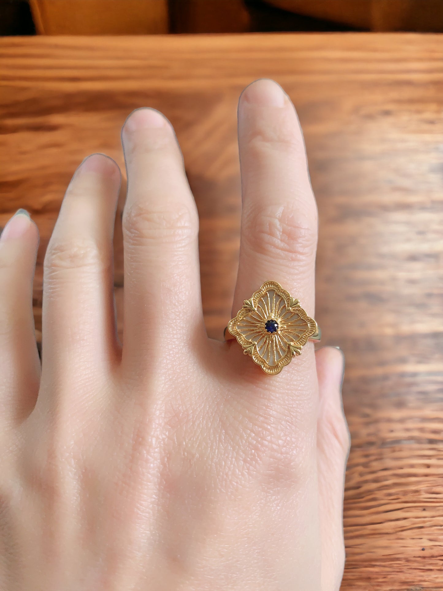 Lucky Clover Floral Statement Ring