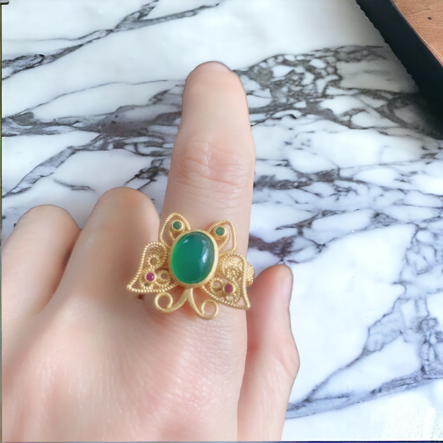 Vintage Style Hollow out Butterfly Statement Ring