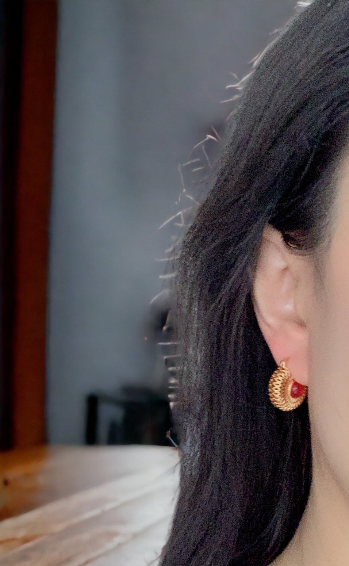 Two Stone Huggie Hoop Statement Earrings