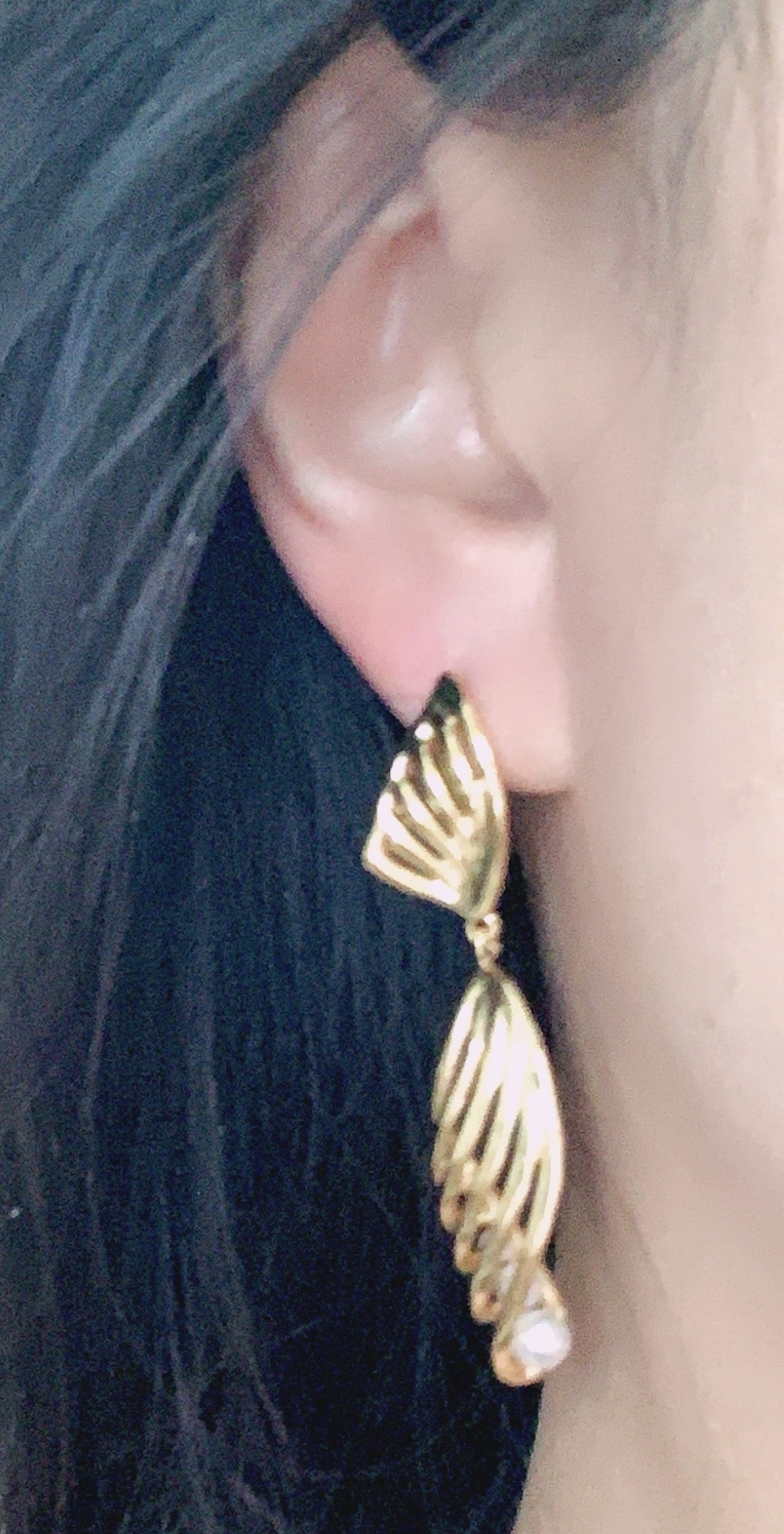 Leaf Drop Floral Statement Earrings