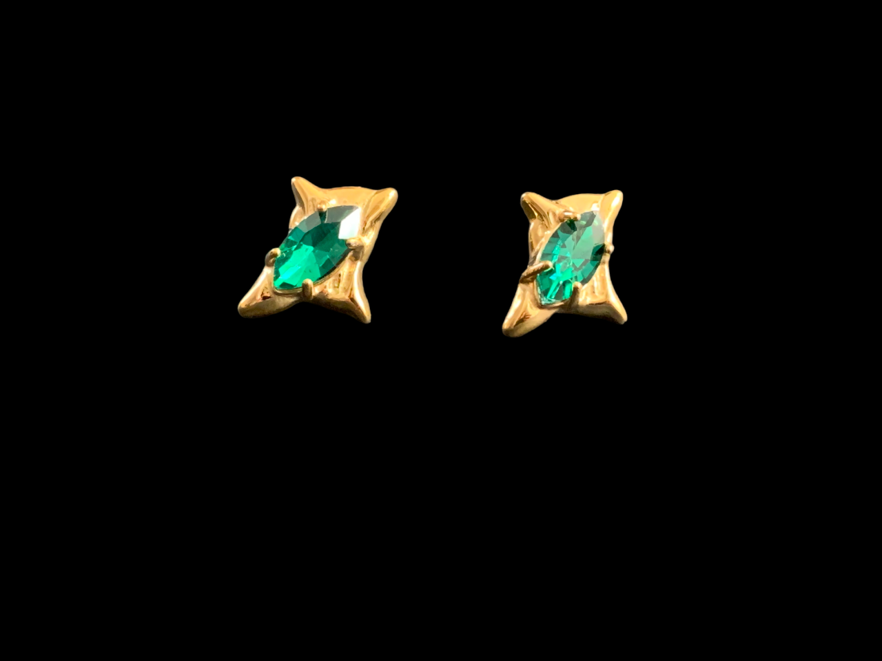 Emerald Green CZ Stud Earrings