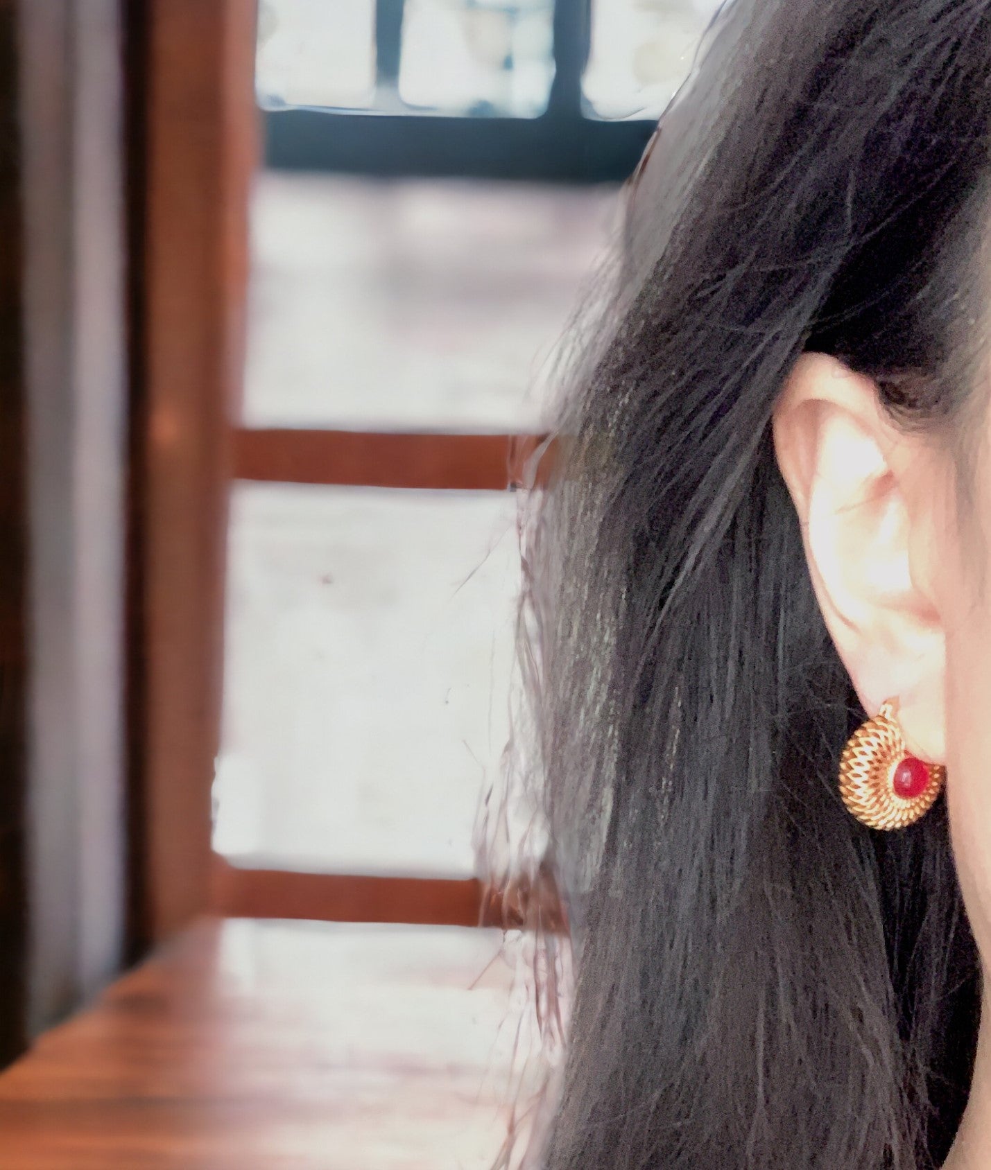 Two Stone Huggie Hoop Statement Earrings