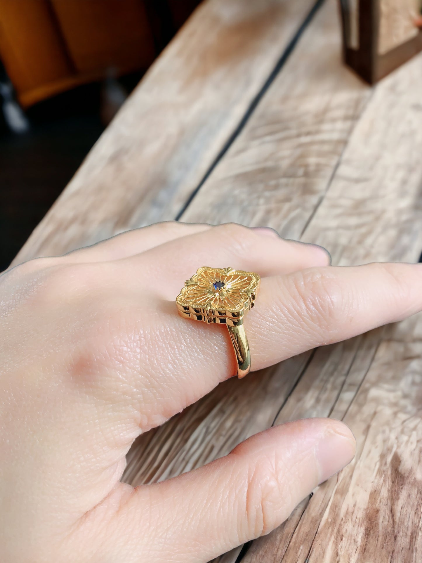 Lucky Clover Floral Statement Ring