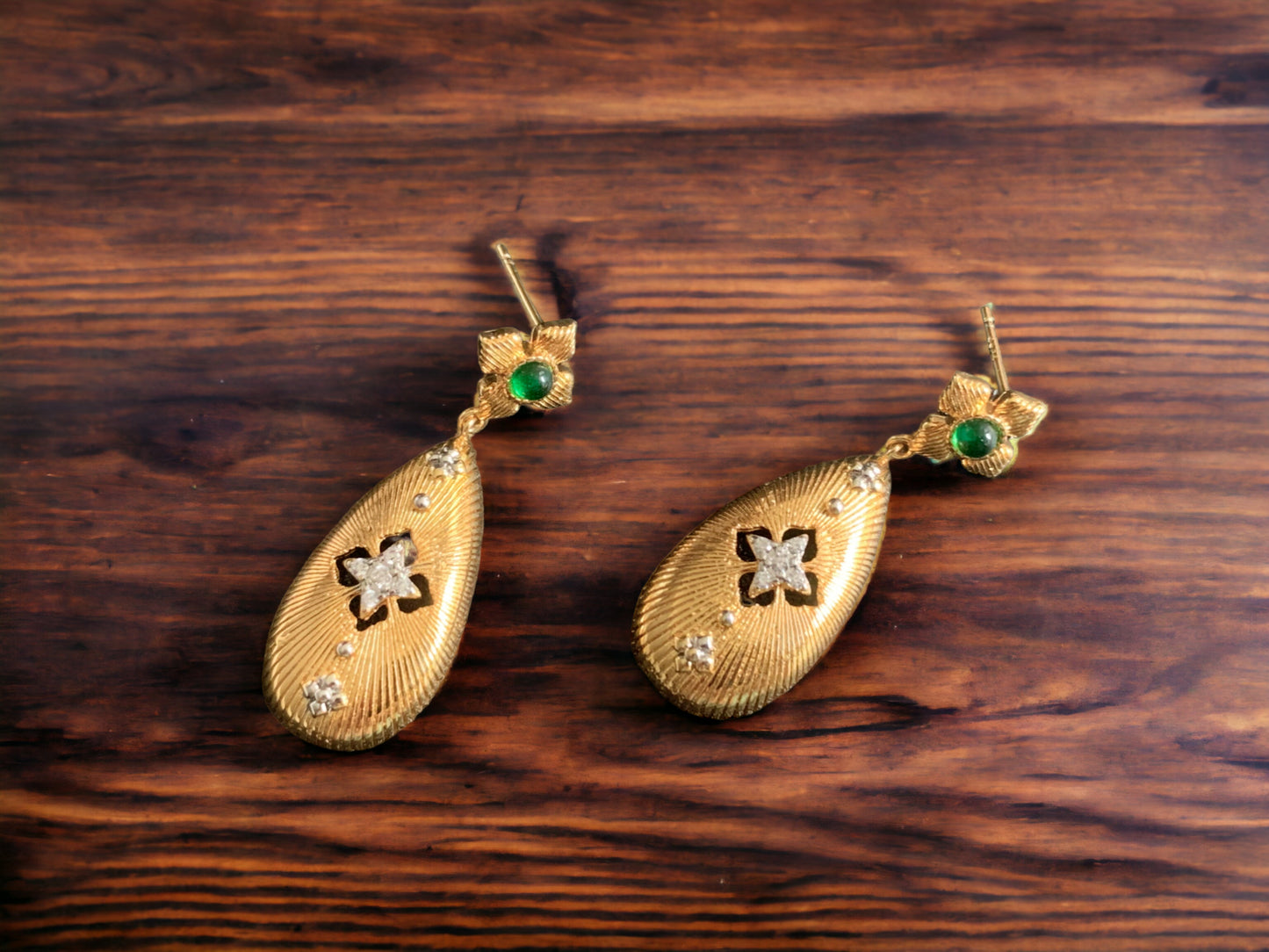 Lucky Clover Floral Statement Earrings