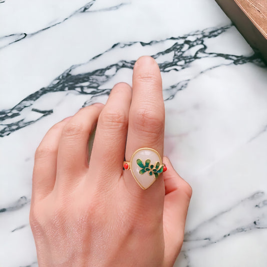 Heart Shaped Cloisonne Ring