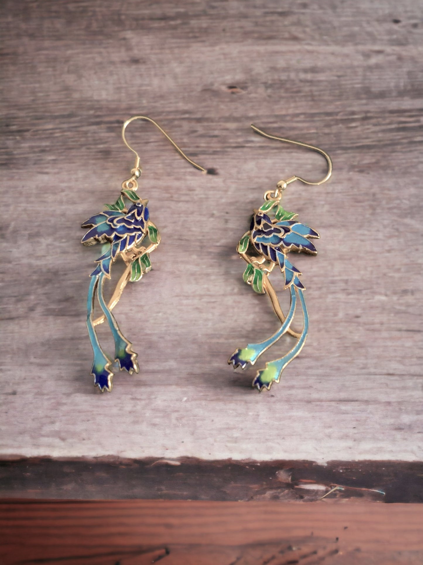 Phoenix on Branch Statement Earrings