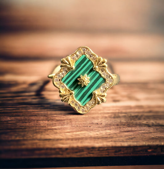 Four-leaf Clover Floral Statement Ring