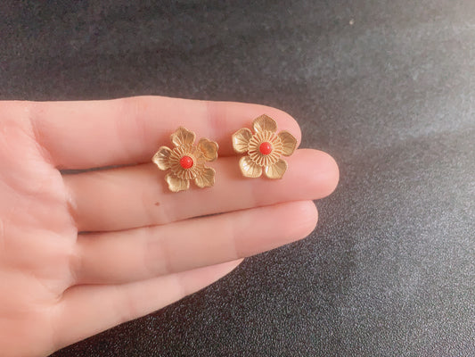 Camellia Flower Stud Earrings